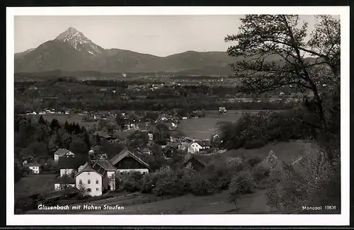 AK Glasenbach, Ortsansicht gegen Hohen Staufen