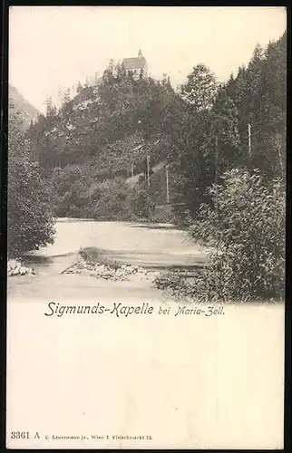 AK Maria-Zell, Blick hinauf zur Sigmunds-Kapelle