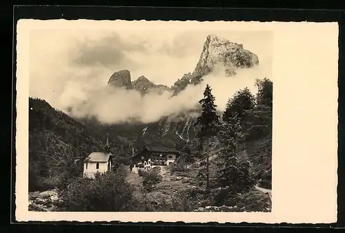 AK Hinterbärenbad bei Kufstein, Blick zur Kapelle