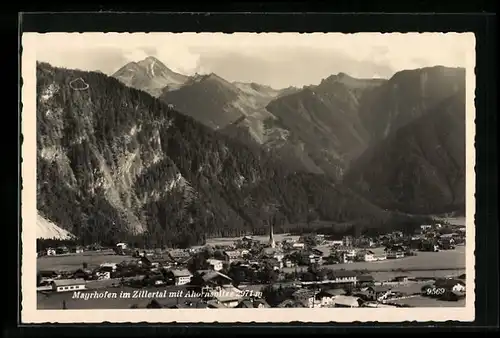 AK Mayrhofen im Zillertal, Gesamtansicht gegen die Ahornspitze