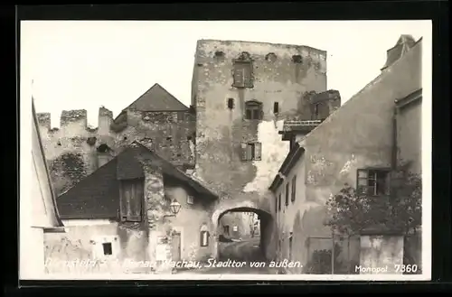 Foto-AK Dürnstein a. d. Donau, Wachau, Stadttor von Aussen