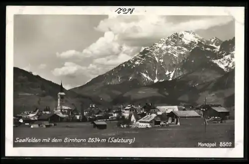 AK Saalfelden, Ortsansicht mit dem Birnhorn