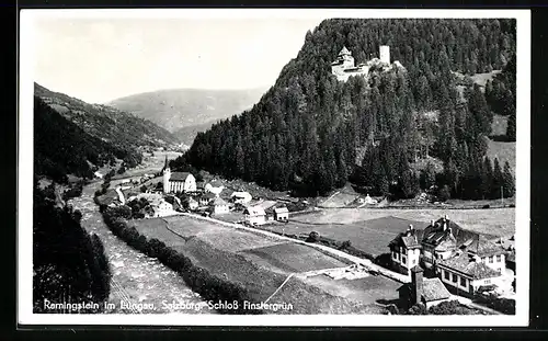 AK Ramingstein in Lungau, Ortsansicht mit dem Schloss Finstergrün