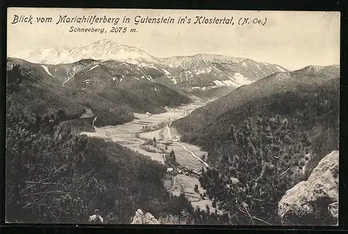 AK Gutenstein, Blick vom Mariahilferberg ins Klostertal