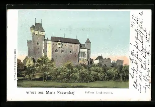 AK Maria Enzersdorf, das Schloss Liechtenstein