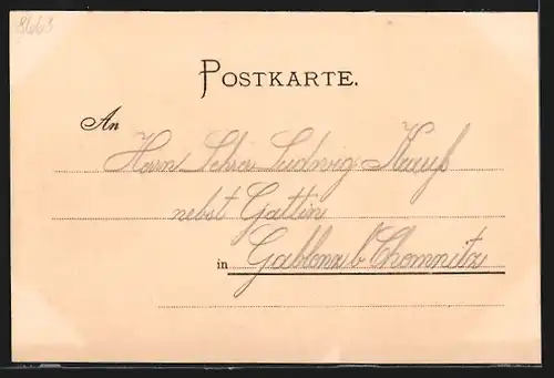 Lithographie Zell, Gasthaus Forsthaus Waldstein, Burgruine