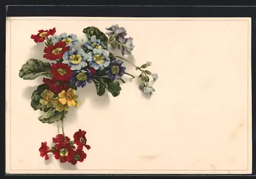 Künstler-AK Meissner & Buch (M&B) Serie 2336: Blumen mit roten, gelben und blauen Blüten