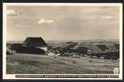 Foto-AK Walter Hahn, Dresden, Nr. 6945: Altenberg / Erzgeb., Berghof Raupennest, Blick gegen Geising