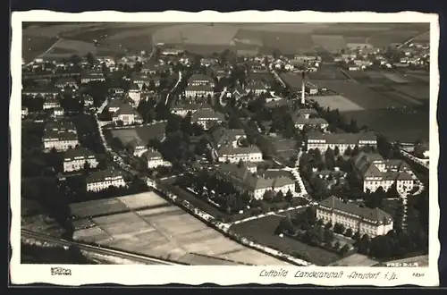 Foto-AK Walter Hahn, Dresden, Nr. 7830: Arnsdorf i. Sa., Landesanstalt vom Flugzeug aus gesehen