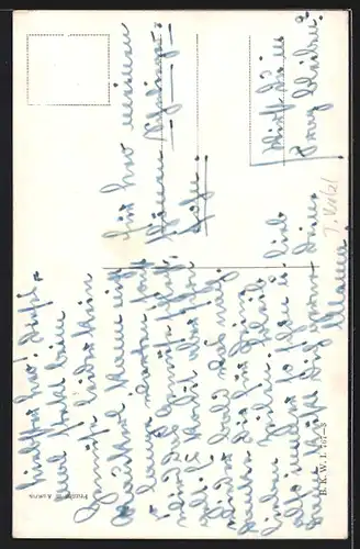 Künstler-AK Brüder Kohn (B.K.W.I) Nr.767-3: Zwei Männer trinken draussen am Gasthaus