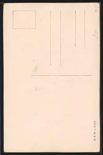 Künstler-AK Brüder Kohn (B.K.W.I) Nr. 4718 /3: Schäfer zieht mit seiner Herde durch die Landschaft