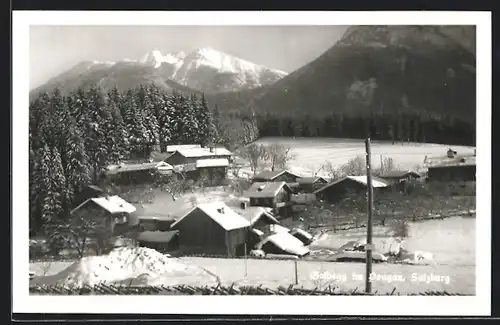 AK Goldegg im Pongau, Ortsansicht aus der Vogelschau