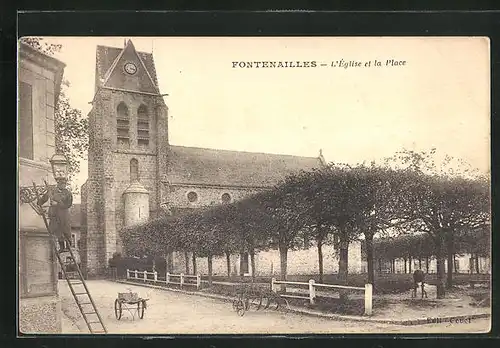 AK Fontenailles, L`Église et la Place