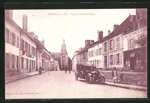 AK Nangis, Rue de l`Hôtel-de-Ville, Strassenpartie