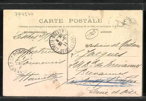 AK Lesches, Ortspartie aus der Vogelschau