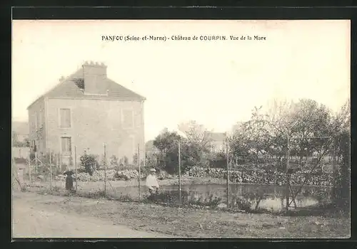 AK Panfou /Seine-et-Marne, Château de Courpin, Vue de la Mare