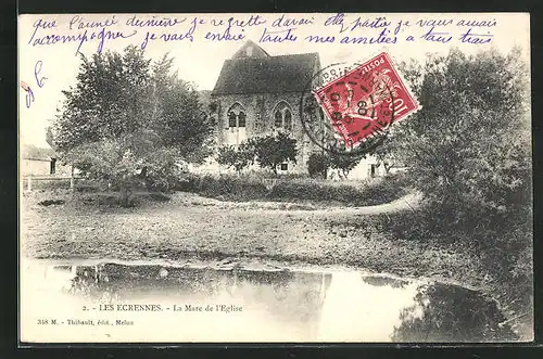 AK Les Ecrennes, La Mare de l`Eglise