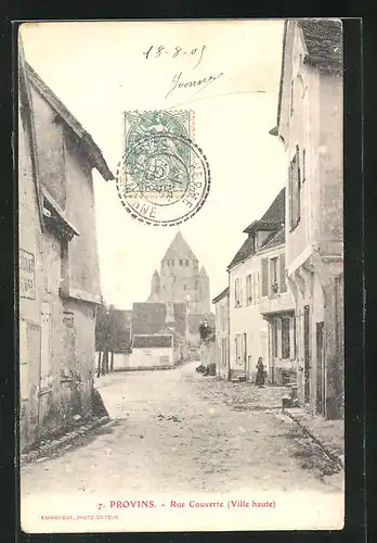 AK Provins, Rue Couverte, Blick zur Kirche