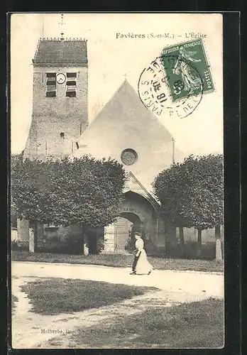 AK Favières, L`Eglise, Ansicht der Kirche