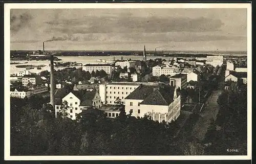 AK Kotka, Panoramablick auf den Ort