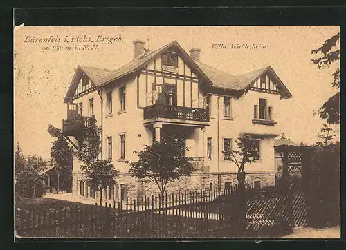 AK Bärenfels / sächs. Erzg., Hotel Villa Waldesheim