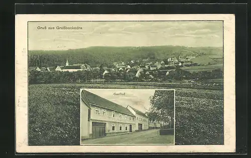 AK Grossbockedra, Gasthof, Ortsansicht