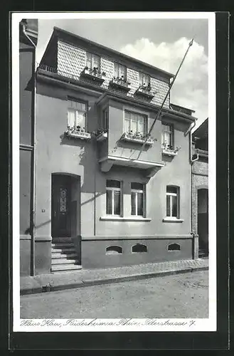 AK Rüdesheim a. Rh., Blick auf Hotel Haus Kau, Peterstrasse 7