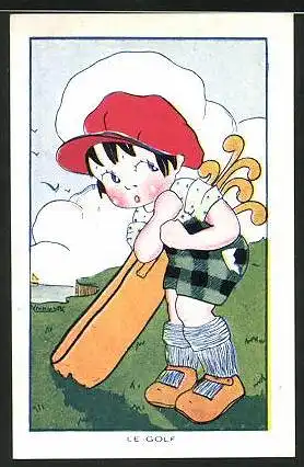 Sammelbild La Gaduase, Le Golf, Junge mit Golfset