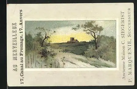 Kaufmannsbild Au Merveilleux, Fan Manufactory Mouring and Fancy Jewelry, Landschaftsbild