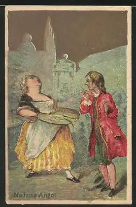 Kaufmannsbild C. Vanrysselberghe Cazy, Confections pour Dames, Hommes et Enfants, Madame Angol