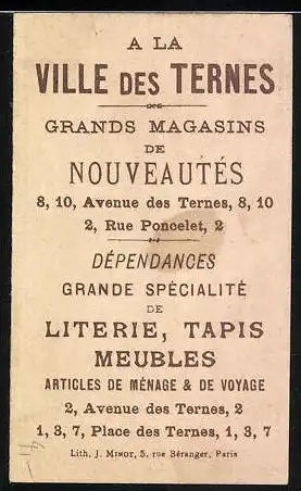 Kaufmannsbild A la Ville des Ternes, Grands Magasins de Nouveautés, C`est une célébrité, ce Monsieur, dis-tu?...