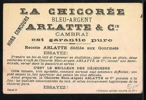 Sammelbild La Chicoree Bleu-Argent Arlatte & Cie, Le Depart, kleine Soldaten