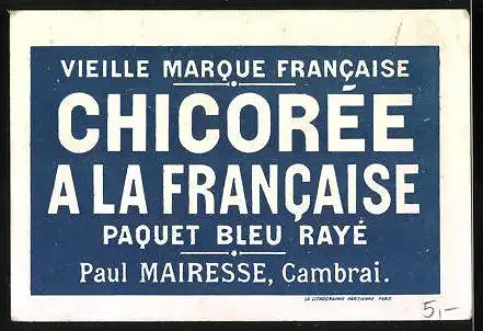Sammelbild Chicoree a la Francaise Paul Mairesse, Dorfszene mit Schützen