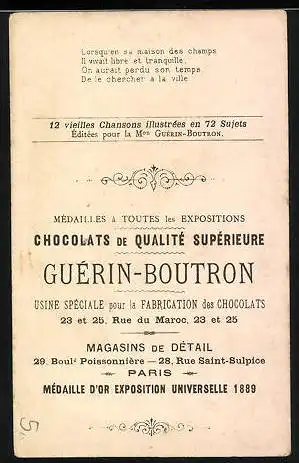Sammelbild Chocolat Guèrin-Boutron, Monsieur de la Palisse