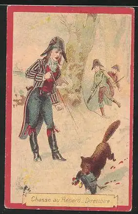 Sammelbild Chocolat Devinck, Chasse au Renard-Directoire