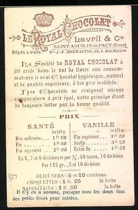 Sammelbild Royal Chocolat-Quelle difference trouvez vous entreun patissier et un mauvais auteur dramatique ?