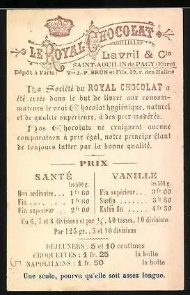 Sammelbild Royal Chocolat, Combien faut-il de queues de vaches jour aller de la terre à la lune ?