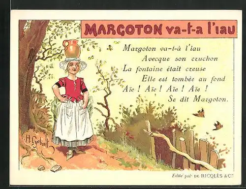 Sammelbild Ricqlès, Alcool de Menthe veramint Pastilles, Marcoton va-t-a l`iau