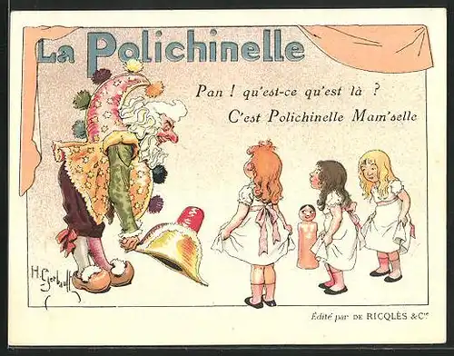 Sammelbild Ricqlès, Alcool de Menthe veramint Pastilles, La Polichinelle