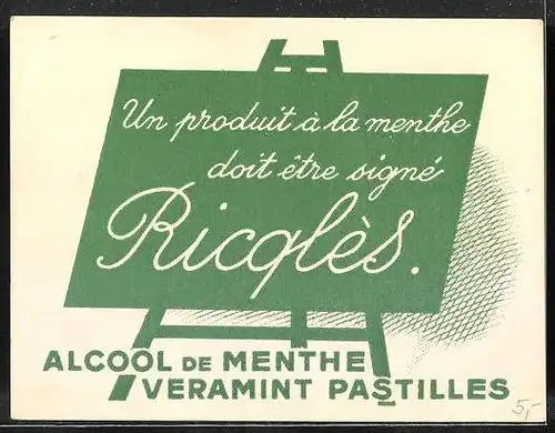 Sammelbild Ricqlès, Alcool de Menthe veramint Pastilles, La Polichinelle