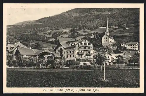 AK Oetz im Oetztal, Ortsansicht mit Hotel zum Kassl