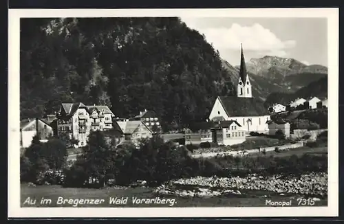 AK Au / Bregenzer Wald, Blick zur Kirche