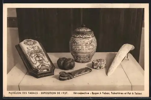 AK Paris, Exposition internationale 1937, Pavillon des Tabacs, Rétrospective: Rapes à Tabac