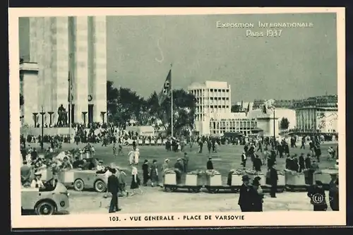AK Paris, Exposition internationale 1937, Vue Gènèrale-Place de Varsovie