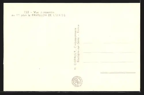 AK Paris, Exposition internationale 1937, Pavillon de L` U.S.S.R.
