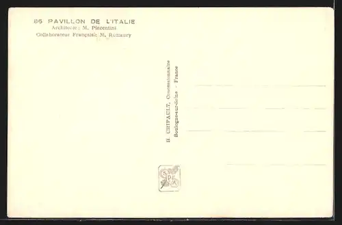 AK Paris, Exposition internationale 1937, pavillon de l` Italie