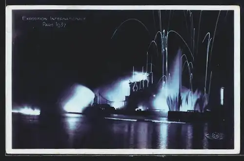 AK Paris, Exposition internationale 1937, Essai de Lumieres, Pour les Fetes du Nuit