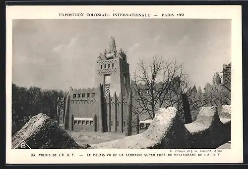 AK Paris, Exposition coloniale internationale 1931, Le Palais vu de la terrasse Superieure du Restaurant de la O.F.