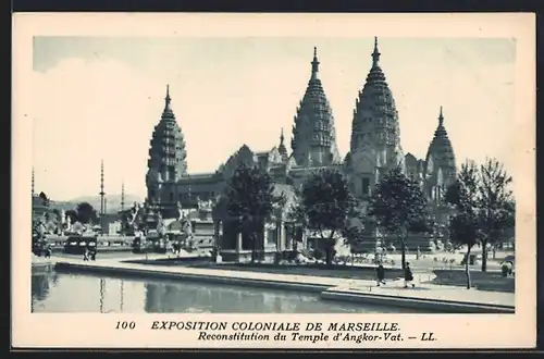 AK Marseille, Exposition Coloniale, Reconstitution du temple d`Angkor-Vat