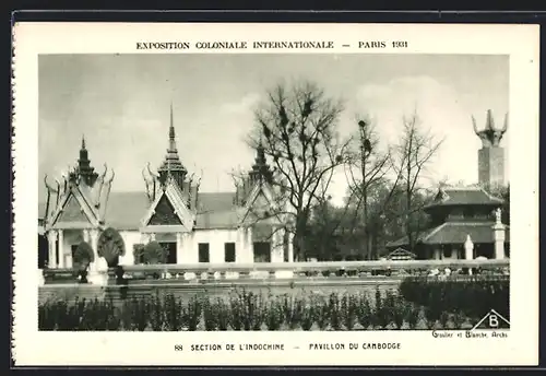 AK Paris, Exposition Coloniale Internationale 1931, Section de L`Indochine, Pavillon du Cambodge, Ausstellung